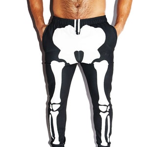 Skeleton All Over Print Sweatpants- Black