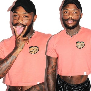 Peach Crop Tee- Coral