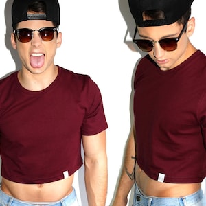 MarekRichard Core Crop Tee-Burgundy image 1