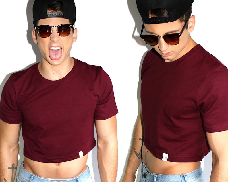 MarekRichard Core Crop Tee-Burgundy image 1