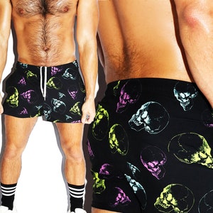 Party Until We Die All Over Active Shorts- Black
