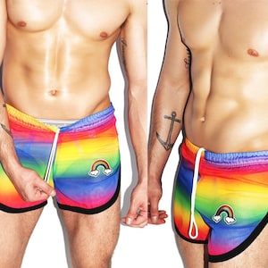 Rainbow Mesh Running Shorts- Multi