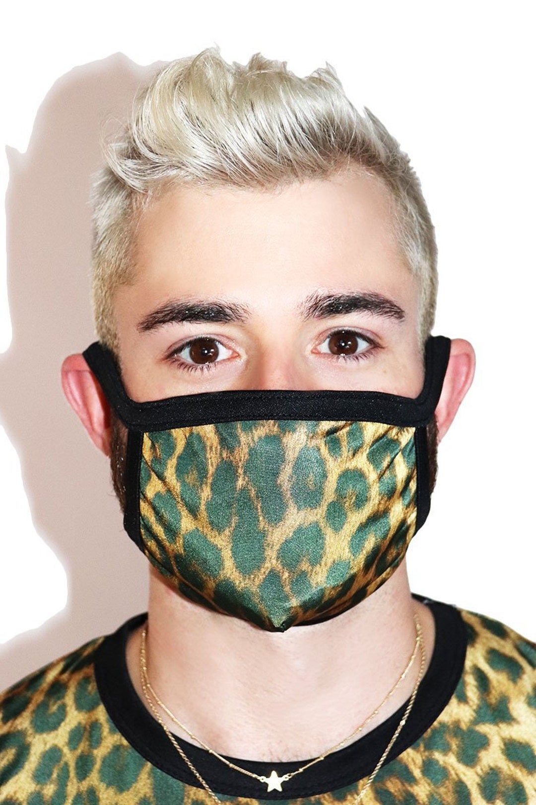 Leopard Face Mask-black - Etsy