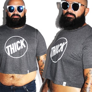 PLUS: Thick Crop Tee-Dark Charcoal