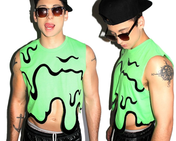 neon green crop tank top