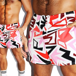 Tucson All Over Print Active Shorts- Red