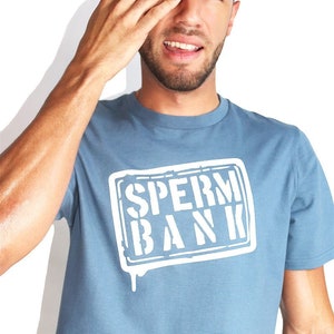 Sperm Bank Crop Tee-Blue