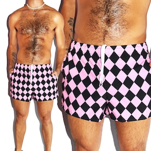 Bubble Gum Harlequin All Over Active Shorts - Pink