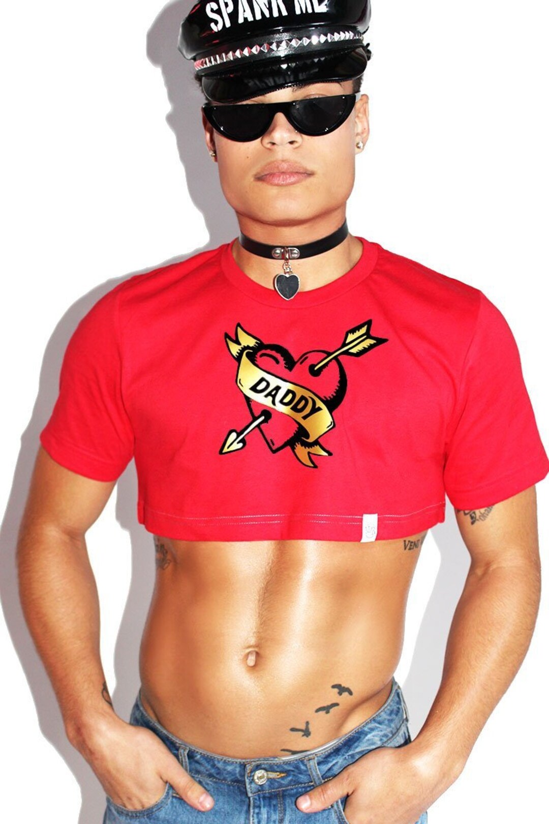 Daddy Tattoo Extreme Crop Tee red Etsy