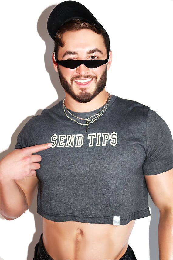 Send Tips Crop Tee- Dark Charcoal - Etsy