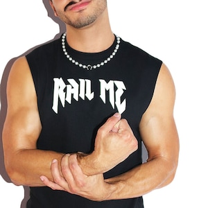 Rail Me Sleeveless Tee-Black