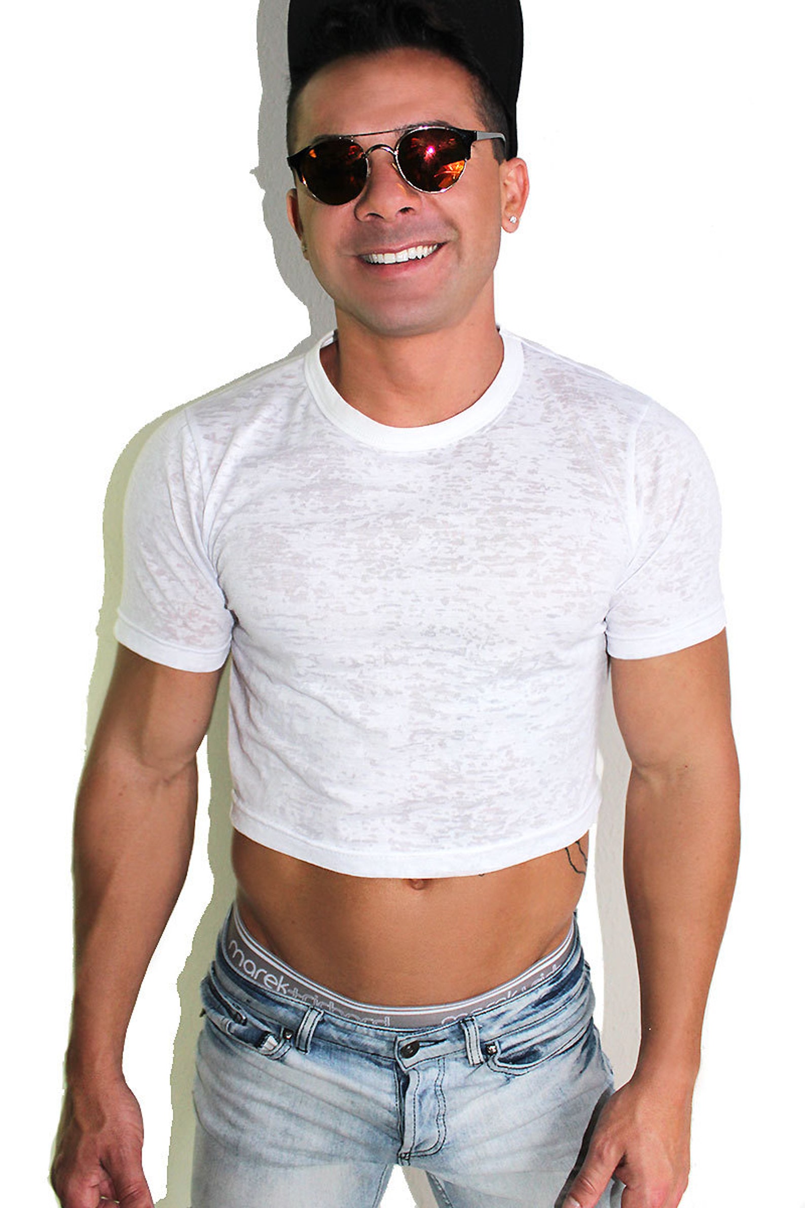Core Crop Tee Burnout-white - Etsy