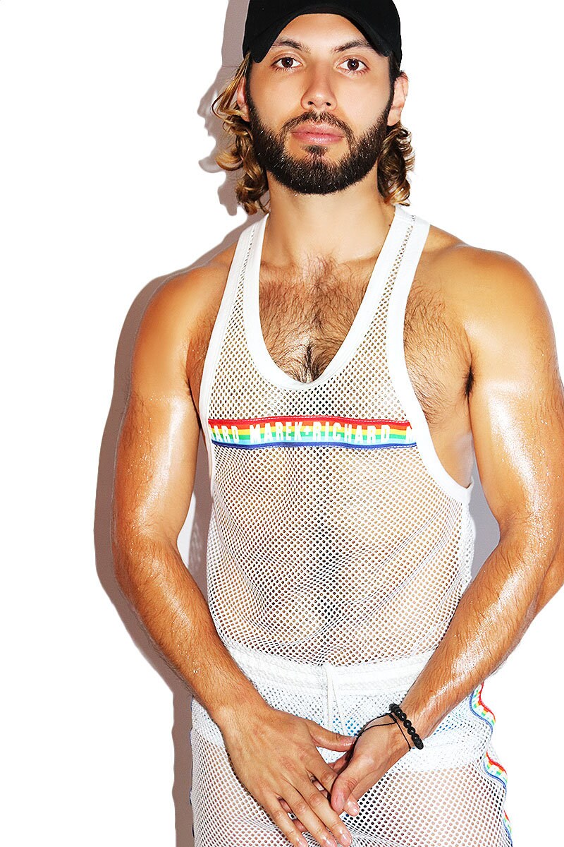 Open Side Racerback Men's Pride Mesh Racerback Tank-white - Etsy