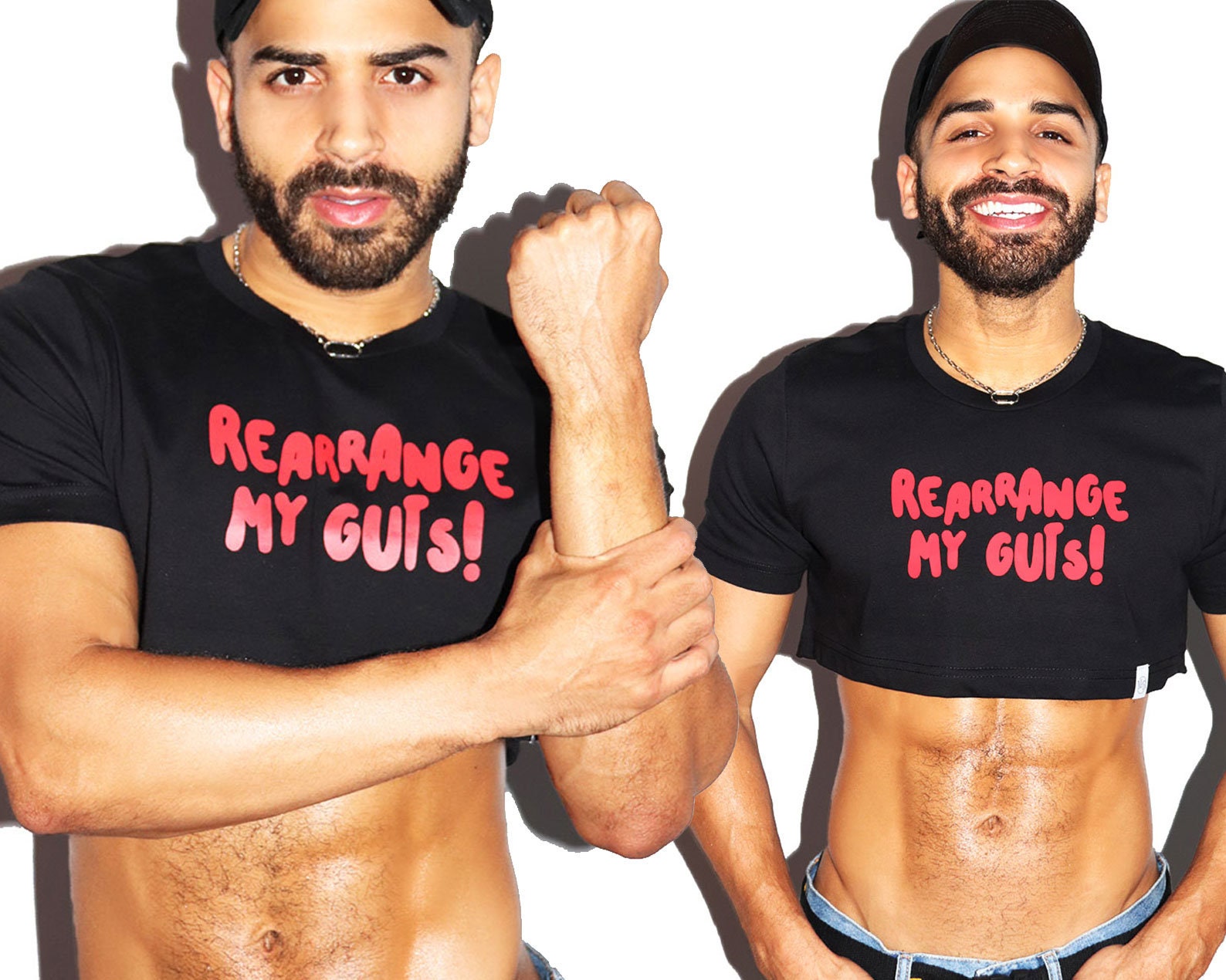 Rearrange My Guts Extreme Crop Tee-Black