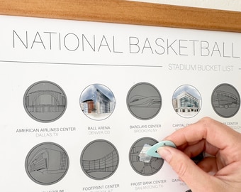 NBA Scratch Off Bucket List / Basketball Scratch Off / Decoración de la oficina de baloncesto / Regalos del Día del Padre / Idea de regalo para papá / Regalo de graduación