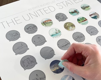 50 States Scratch Off Poster | USA Travel Bucket List | Gift for Dad | Father's Day