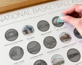 NBA Scratch Off Bucket List / Basketball Scratch Off / Decoración de la oficina de baloncesto / Regalos del Día del Padre / Idea de regalo para papá / Regalo de graduación