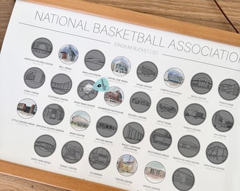 NBA Stadiums Scratch Off Bucket List | Basketball Fan Gift | Gift for Dad | Father's Day Gift