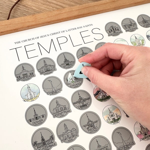 LDS Temple Scratch Off Bucket List – Watercolor Art Print (16x20)