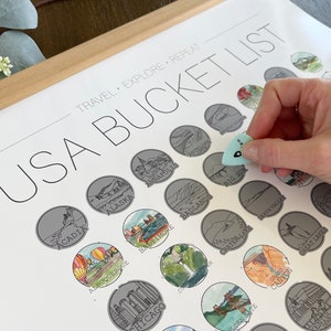 USA Bucket List Scratch Off | Scratch Off Print | Family Travel Gift | Gift for the Globetrotter | Gift idea for families | Mothers Day Gift