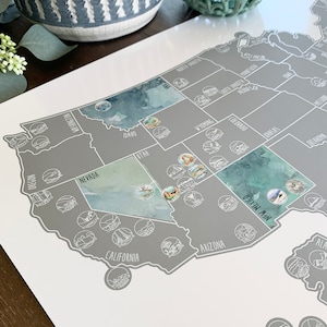 National Park Scratch Off Map | Travel Art Print | Gift Idea for Couple | Unique Gifts Under 30 | Family Travel Map | Housewarming Gift
