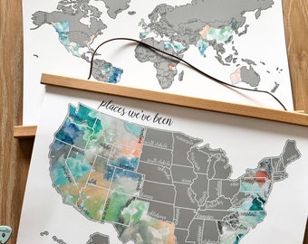 Package Deal! US & World Scratch Off Map | Unique Graduation Gift Ideas | Scratch Off Map | Easter Gift Ideas | Globetrotter Travel Gift