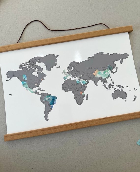 12x18 World Scratch Off Map | World Traveler | World Map Poster | Unique Easter Gift | International Scratch Map | Gift Ideas for Dad