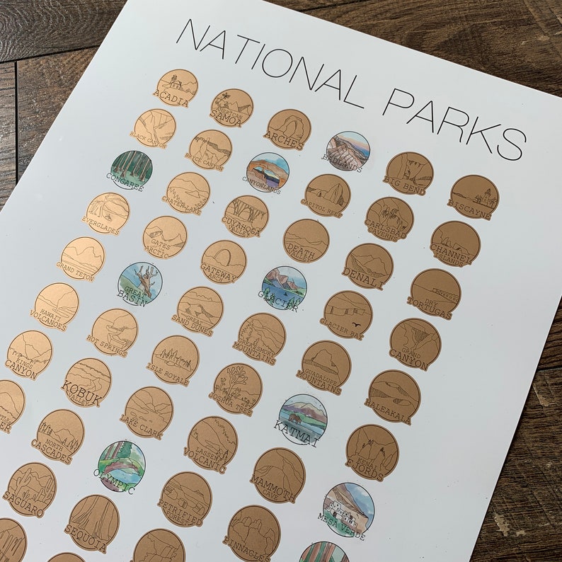 National Park Scratch Off National Park Decor Globetrotter Gift ideas for Hiker Adventurer Gift Graduation Gift Fathers Day Gift image 4