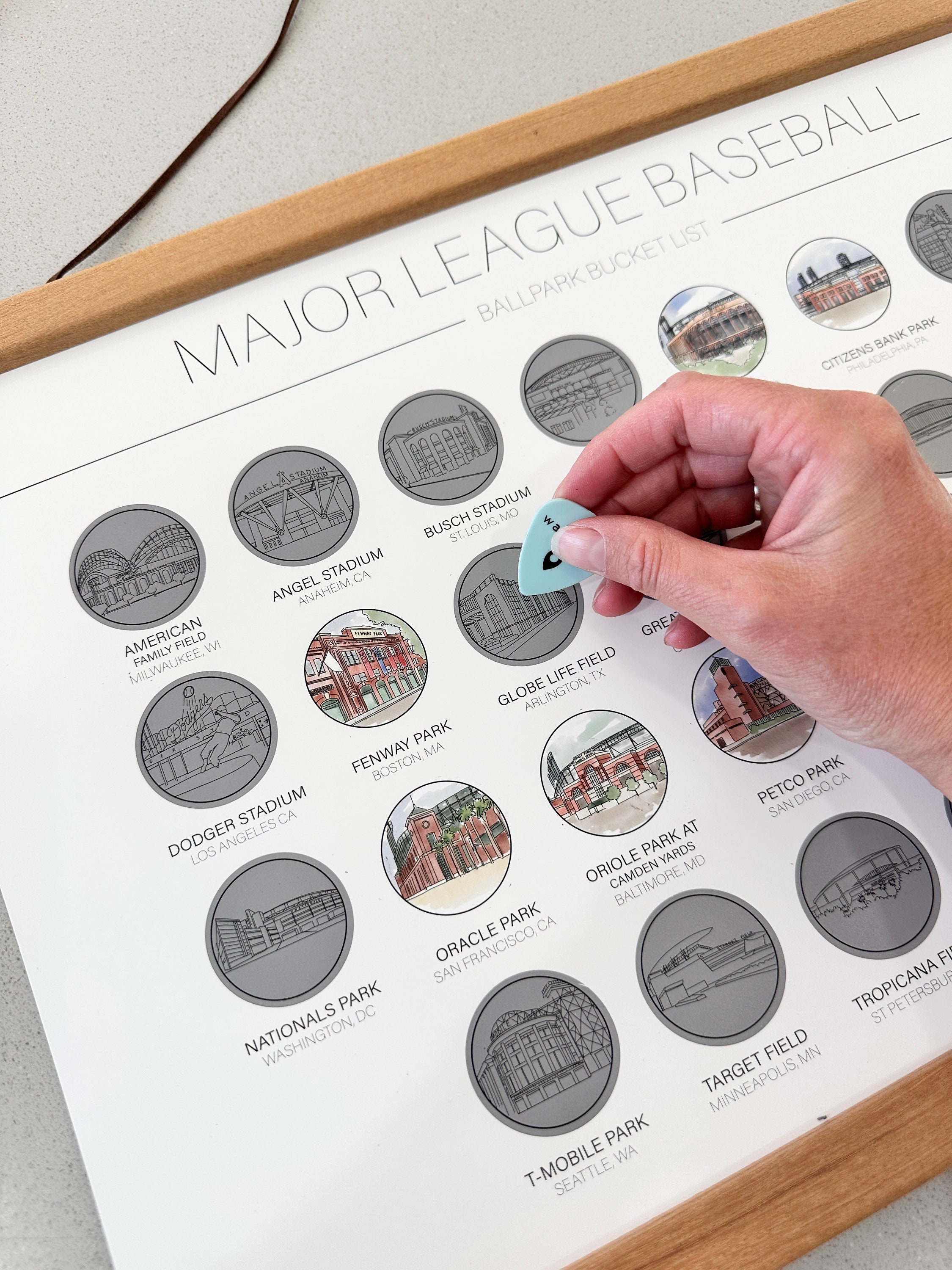 MLB Baseball Bucket List| Ballpark Scratch Off | MLB Poster | Birthday Gift for Him | Father's Day Gift Ideas | Husband Gift | Graduation