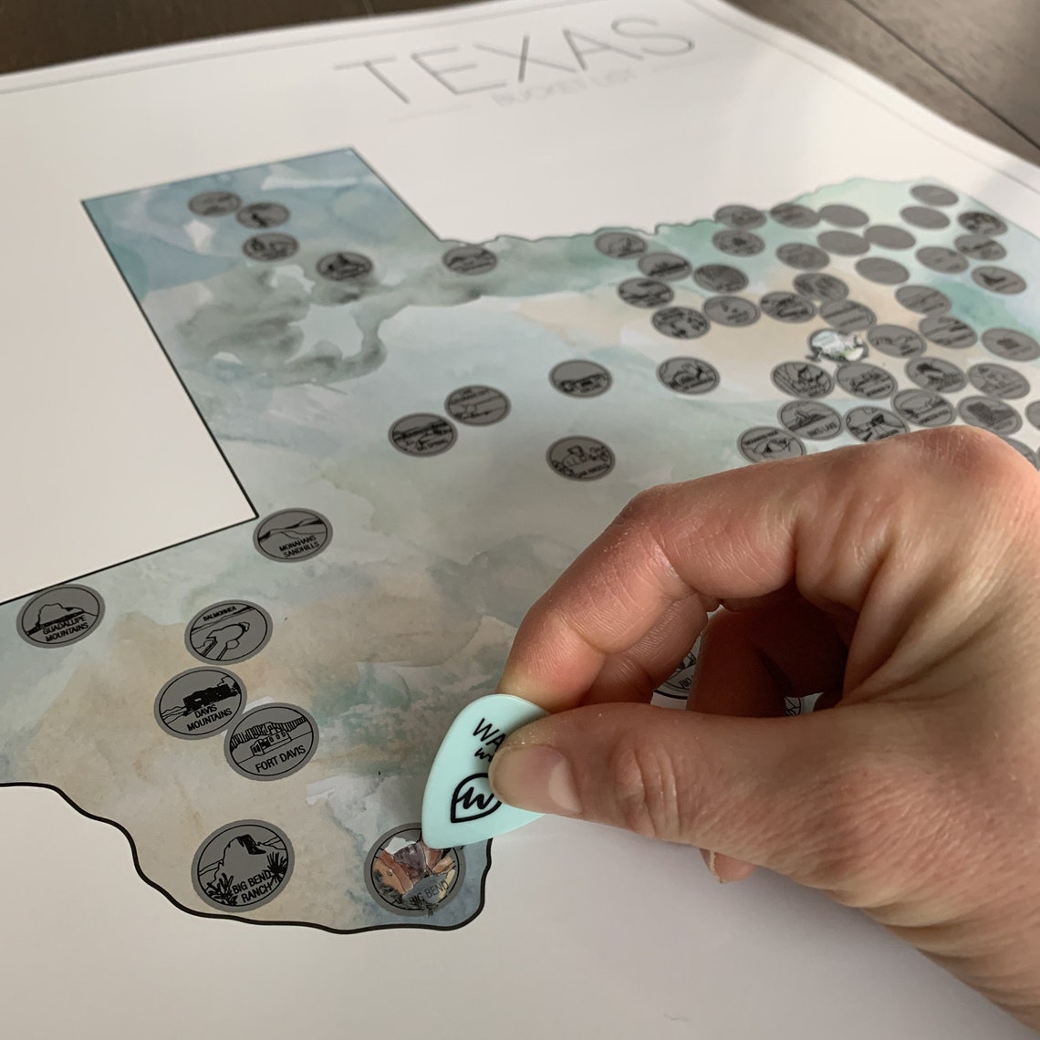 Texas State Bucket List Scratch off Map Texas State Parks Etsy