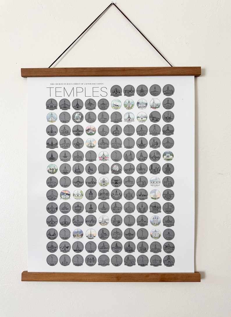 Lista de deseos para rascar del templo SUD – Impresión artística en acuarela (16x20) imagen 5