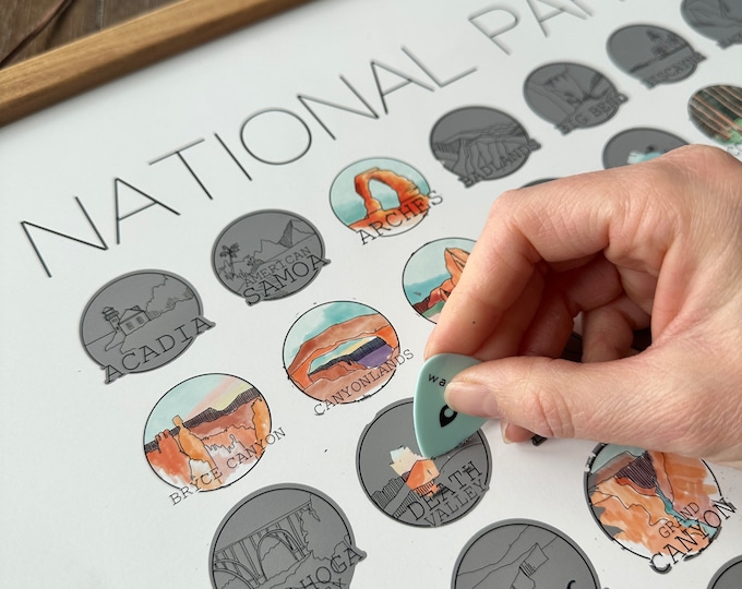 US National Parks Scratch-Off Poster | Travel Adventure Map, Made in USA | Graduation Gift