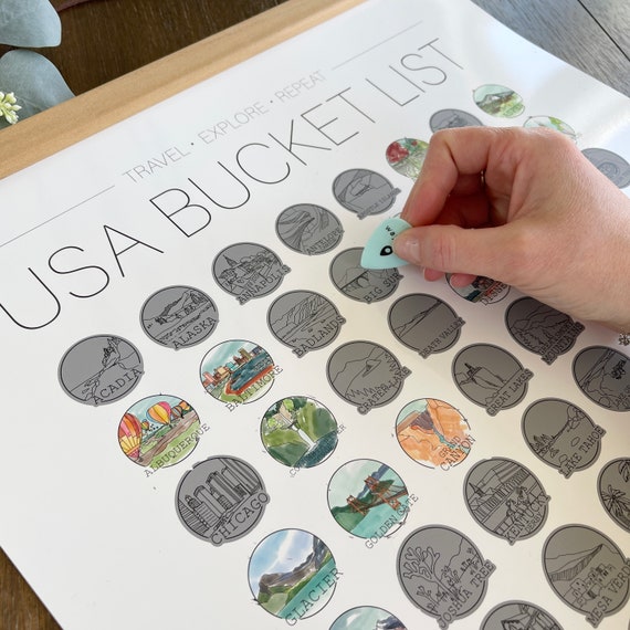 Scratch Off Travel Bucket List - World Bucket List - National Parks Bucket List - USA Bucket List - Graduation Gift for Travelers - Easter