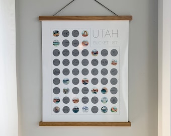 Utah à gratter | Idées de liste de seaux pour l'Utah | Carte de l'Utah | Cadeau de voyage | Cadeaux pour lui | Où partir dans l'Utah | Idées cadeaux pour les diplômés de l'Utah