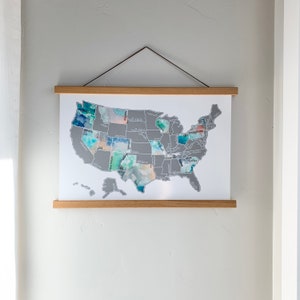 Framed Modern Scratch Off Map | US Map Poster | Travel Map | Couples Wedding Gift | Mother's Day Gift | Teacher Gift | Graduation Gift