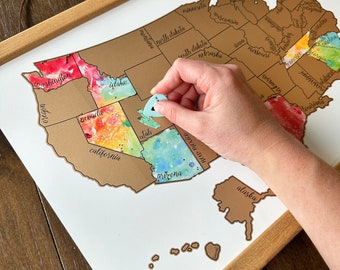 USA Scratch Off Map | Travel Gift for Family | Track your Travels | Couples Wedding Gift | Unique Graduation Gift | Mothers Day Gift Ideas