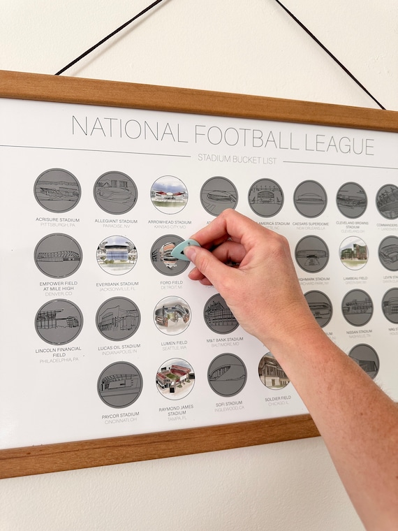 NFL Scratch Off Bucket List | Football Scratch Off | Football Office Decor | Valentine's Gifts for Him | Gift Idea for Dad | Graduation Gift