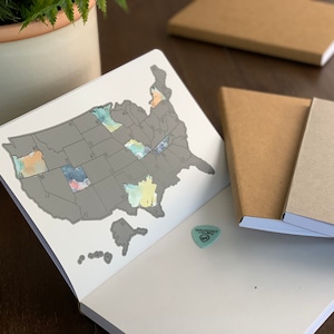 US Travel Scratch Journal - Water Resistant Travel Journal Scratch Off Map Travel Journal - Graduation Study Abroad Gift - Gift Idea for Dad