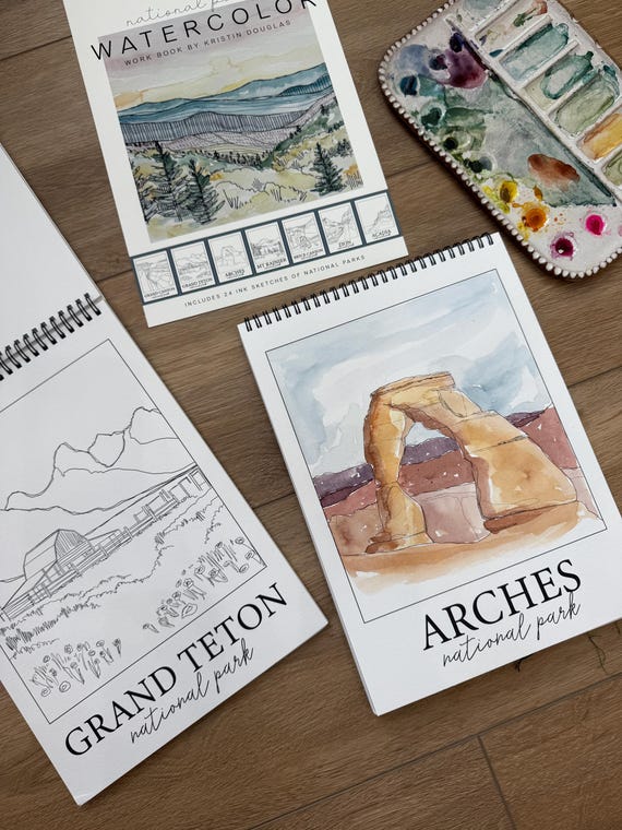 National Park Watercolor Workbook - Painting made Easy - Watercolor DIY Kit