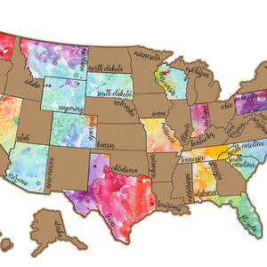 Mapa rascador de EE. UU. / Mapa de viaje / Regalo de graduación para ella / Mapa de viaje familiar / Ideas de regalos para mamá / Salir y explorar / La aventura espera imagen 3