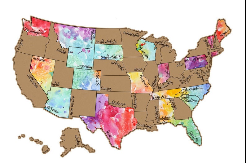 Mapa rascador de EE. UU. / Mapa de viaje / Regalo de graduación para ella / Mapa de viaje familiar / Ideas de regalos para mamá / Salir y explorar / La aventura espera imagen 3