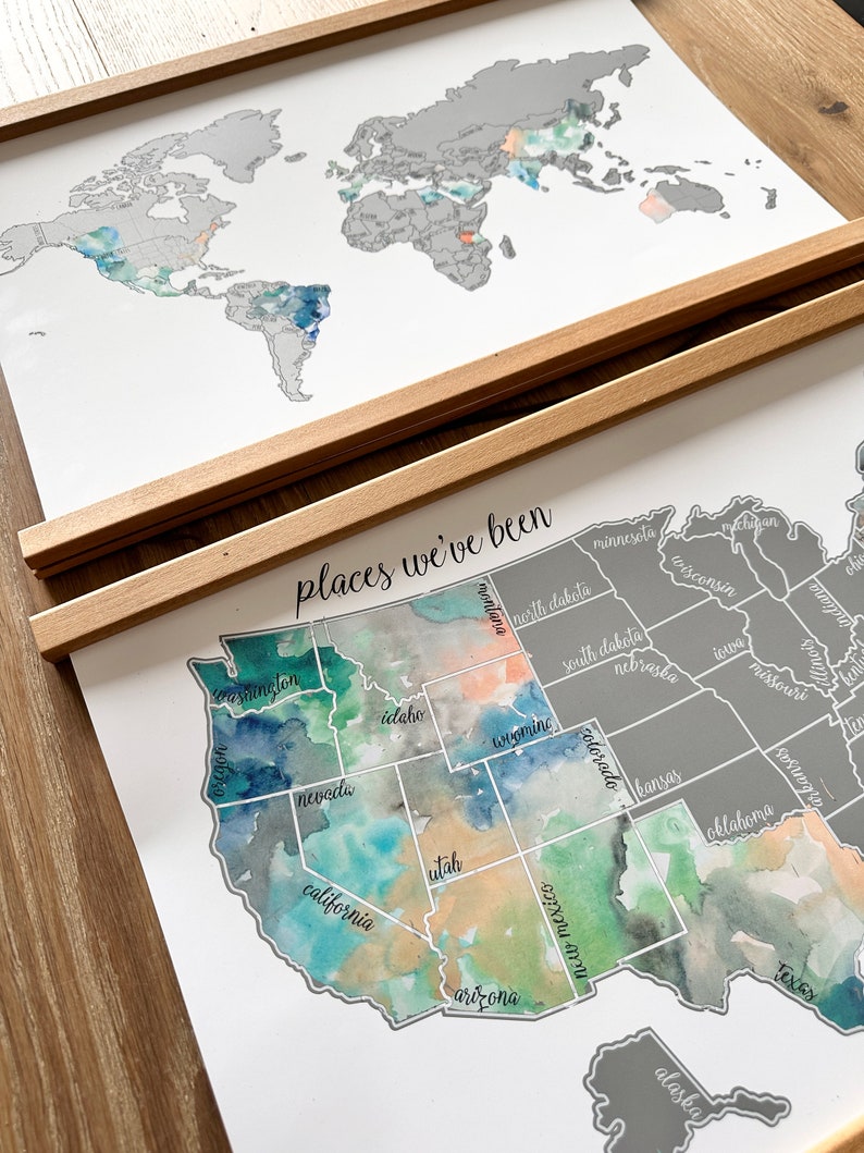 Package Deal US & World Scratch Off Map Unique Graduation Gift Ideas Scratch Off Map Gift Ideas for Mom Globetrotter Travel Gift image 10