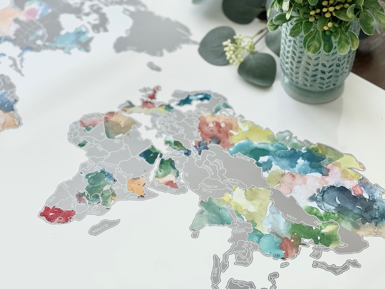 World scratch off map multi color world map international etsy