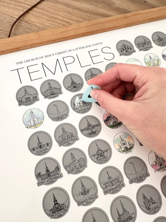 LDS Temple Scratch Off - Temple Bucket List - Scratch Off Print - Latter Day Saint - Travel Gift- Religious Art - LDS Father's Day Gift