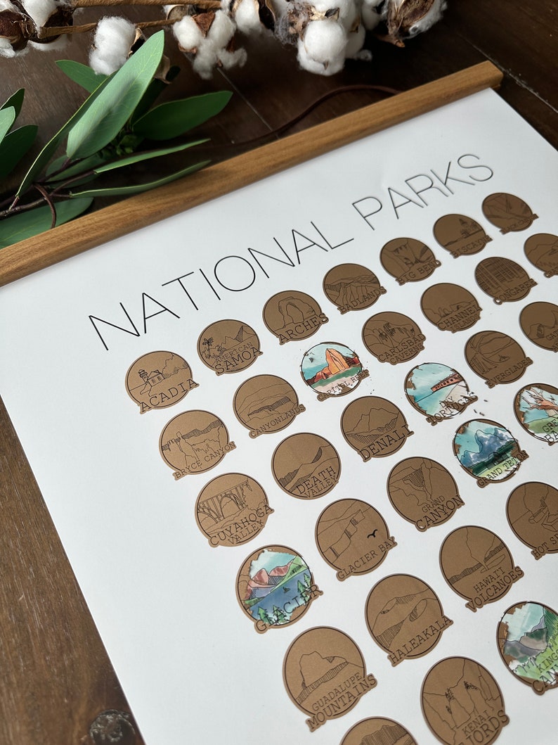 63 National Park Scratch off Poster Travel Wedding Gift RV Retirement Gift Mother's Day Gift Graduation Gift Him Gift for Hikers image 10
