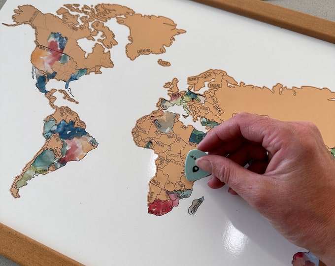 12x18 World Scratch Off Map | World Map Poster | Travel the World | Graduation Gift for Him | Housewarming Gift | Adventure Awaits Grad Gift