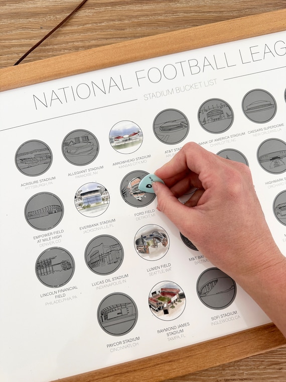 NFL Scratch Off Bucket List | Football Scratch Off | Football Office Decor | Husband Gift Idea | Father's Day Gift | Gifts He Will Love