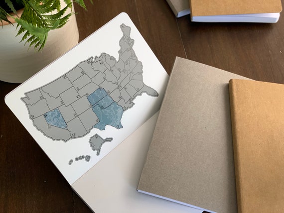US Travel Scratch Journal - Scratch Off Map Travel Journal - Gift for Her - Study Abroad Gift - Unique Gift Ideas for Mom - Graduation Gift