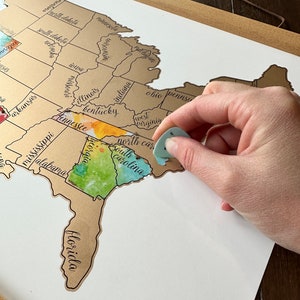 Mapa rascador de EE. UU. / Regalo de viaje para la familia / Seguimiento de sus viajes / Regalo de boda para parejas / Regalo de graduación único / Ideas de regalos para el Día de las Madres imagen 3