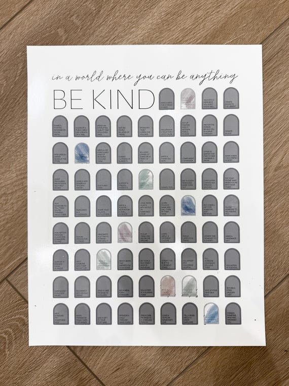 Kindness Bucket List Scratch off | Be Kind Scratch Off | Ways to inspire goodness | Teaching Kids Kindness